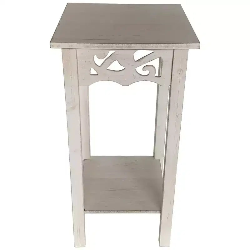 Support de Plante & Table d'Appoint avec Étagère de Rangement, Style Antique