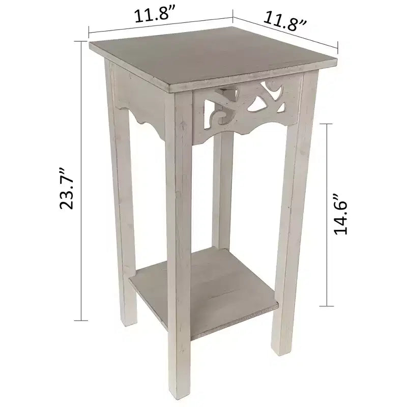 Support de Plante & Table d'Appoint avec Étagère de Rangement, Style Antique