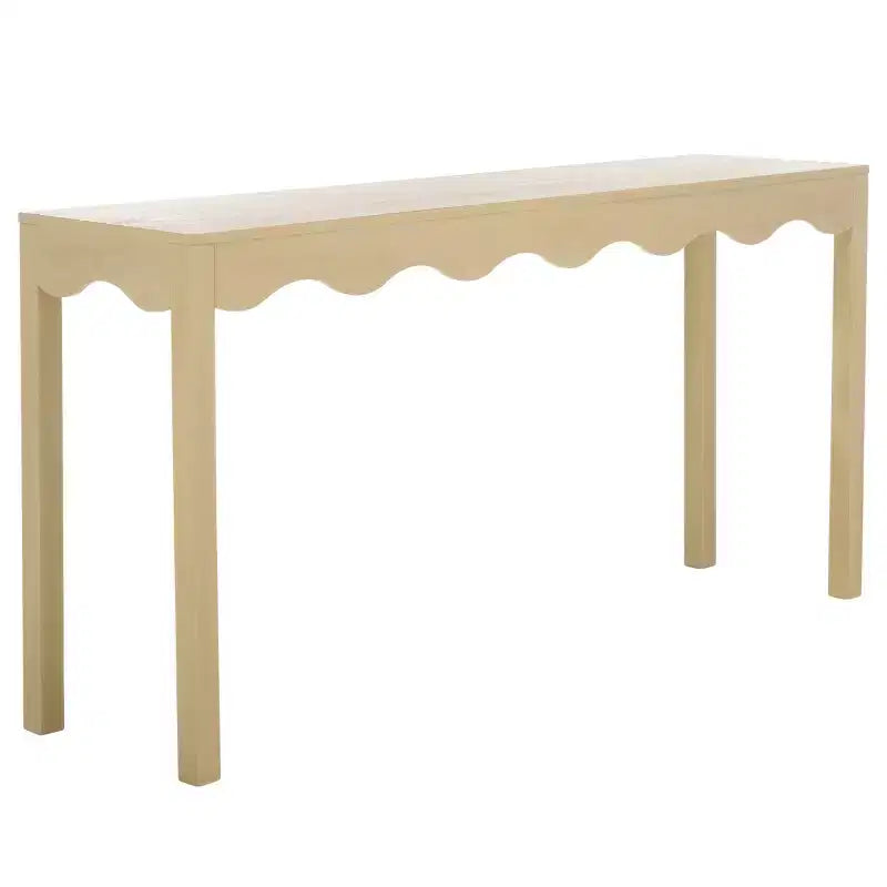 Console Wavy avec pieds épingles, finition pin naturel