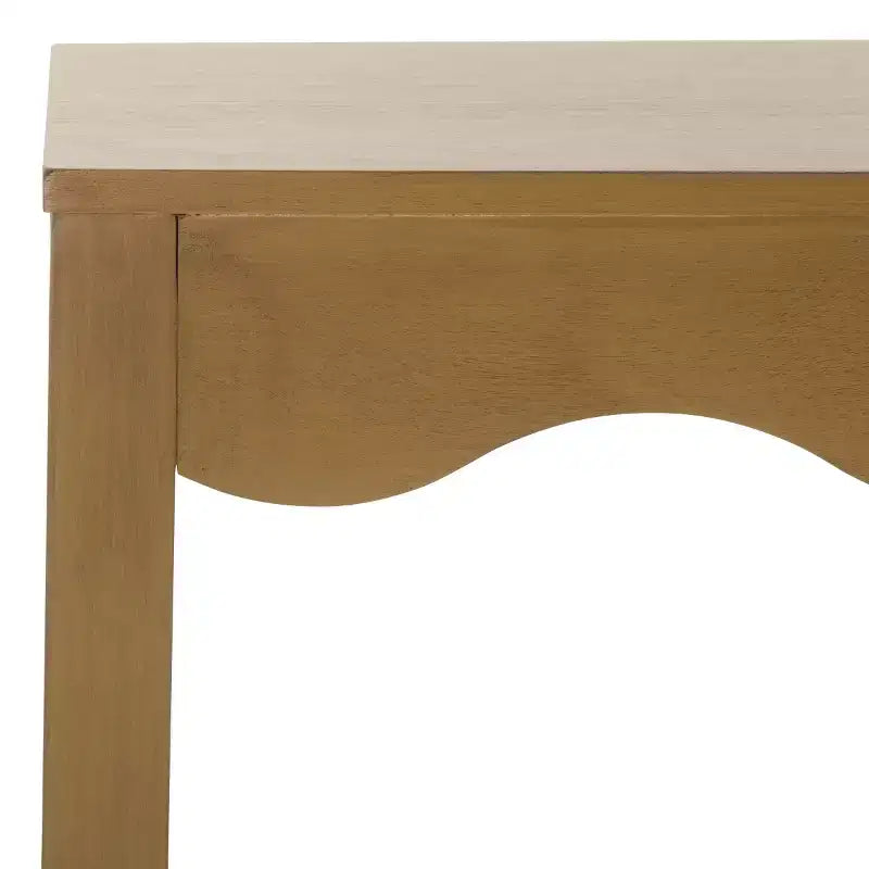 Console Wavy avec pieds épingles, finition pin naturel