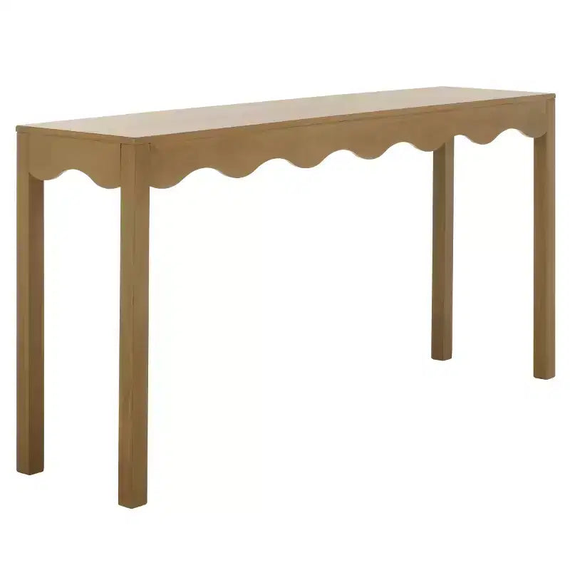 Console Wavy avec pieds épingles, finition pin naturel