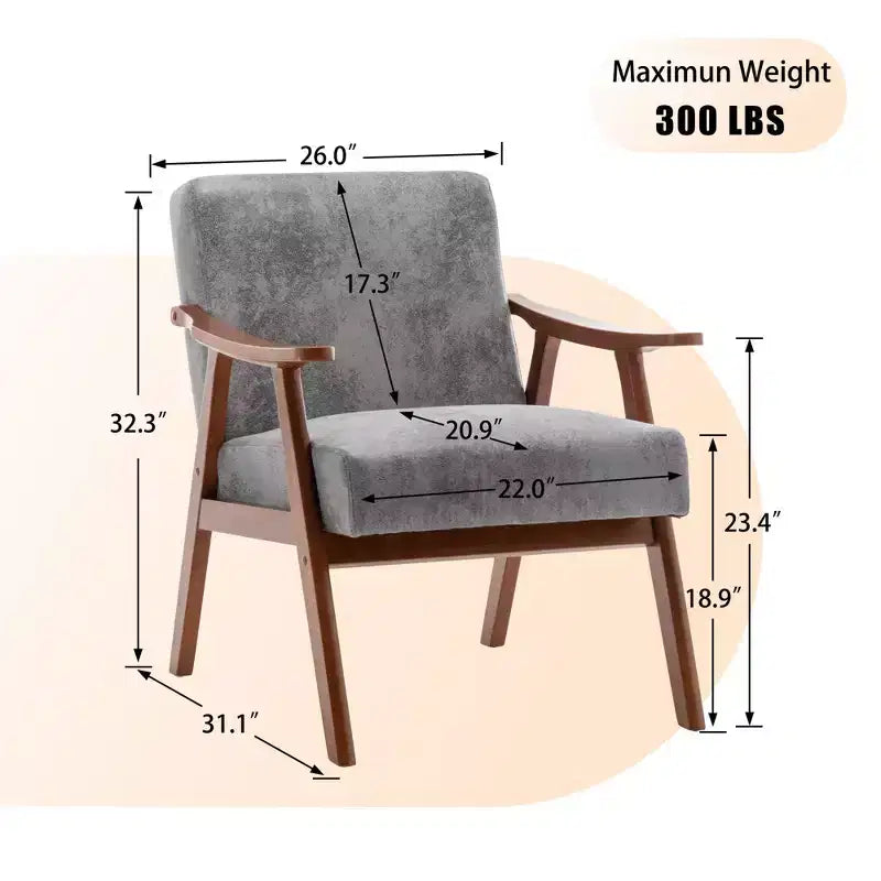 Fauteuil d'appoint en velours Mid-Century pour salon