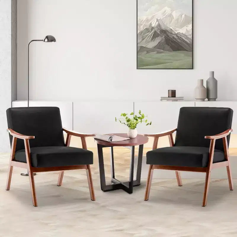 Fauteuil d'appoint en velours Mid-Century pour salon