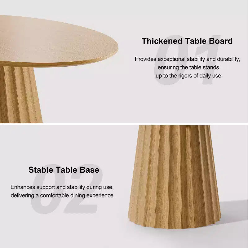 Table à manger ovale en bois massif avec piétement fuselé élégant pour 6 personnes