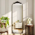 Grand miroir sur pied Baroque à arcades, cadre en aluminium de style vintage