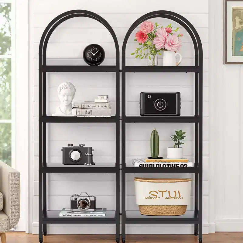Étagère en bois à 4 niveaux pour livres, plantes et objets de décoration