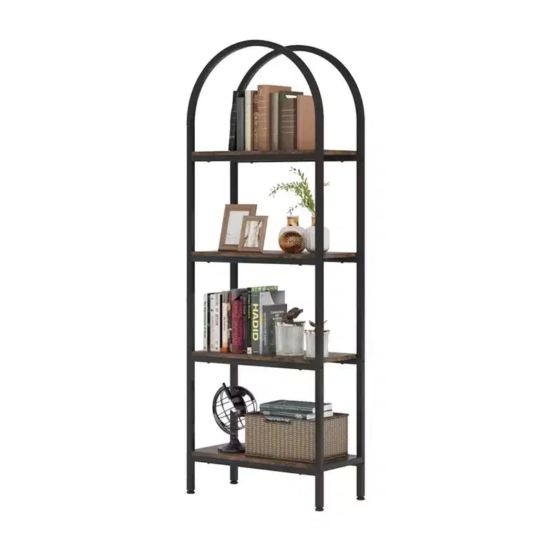 Étagère en bois à 4 niveaux pour livres, plantes et objets de décoration