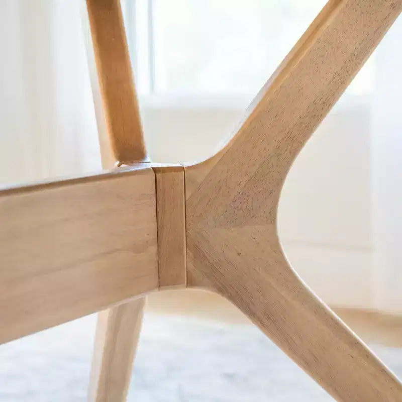 Table à manger ovale en pin massif pour 4 personnes, finition bois naturel