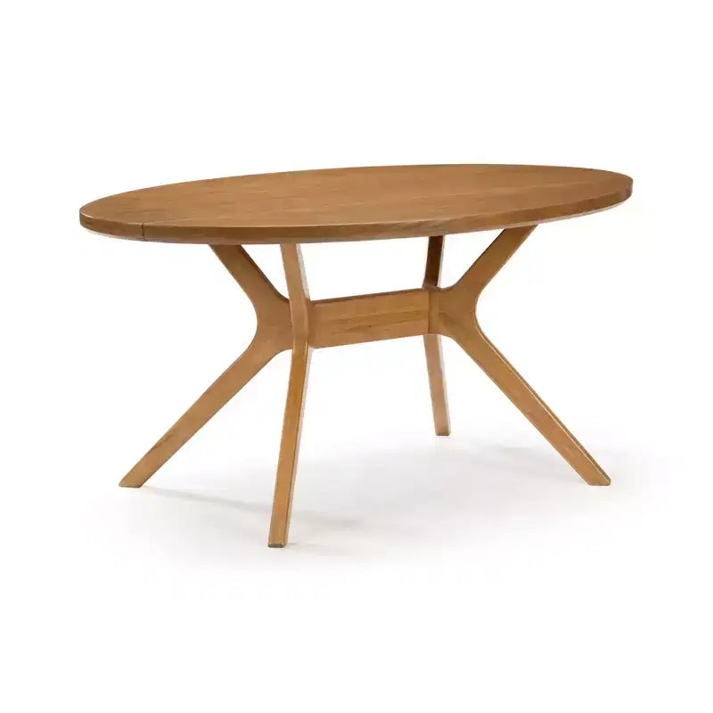 Table à manger ovale en pin massif pour 4 personnes, finition bois naturel