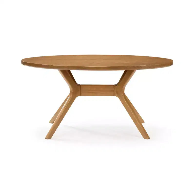 Table à manger ovale en pin massif pour 4 personnes, finition bois naturel