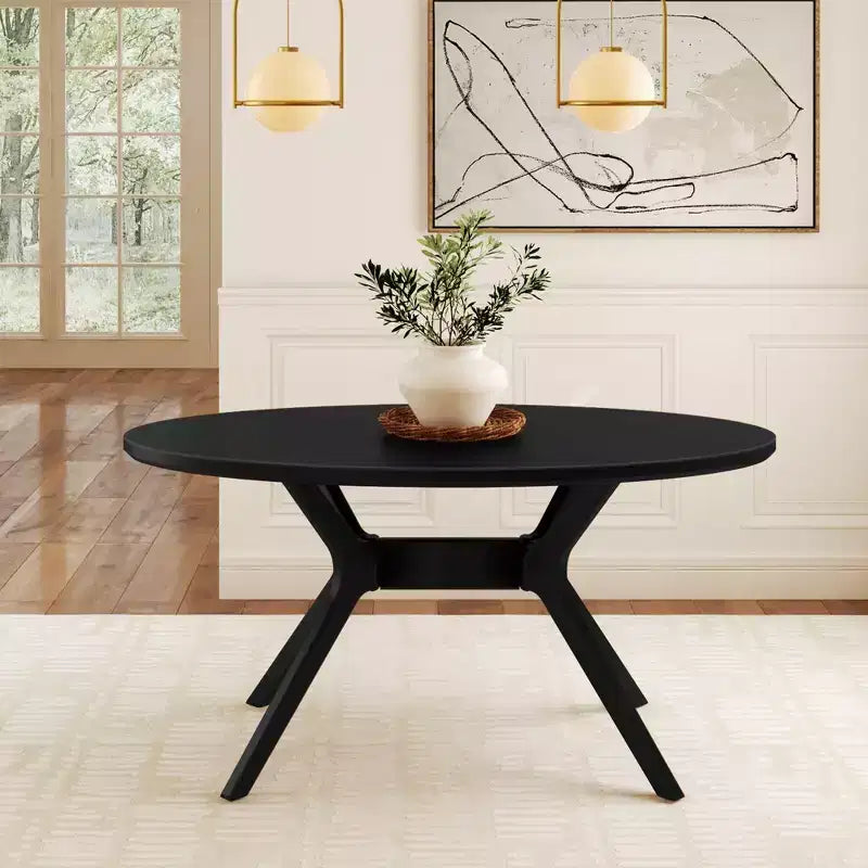 Table à manger ovale en pin massif pour 4 personnes, finition bois naturel