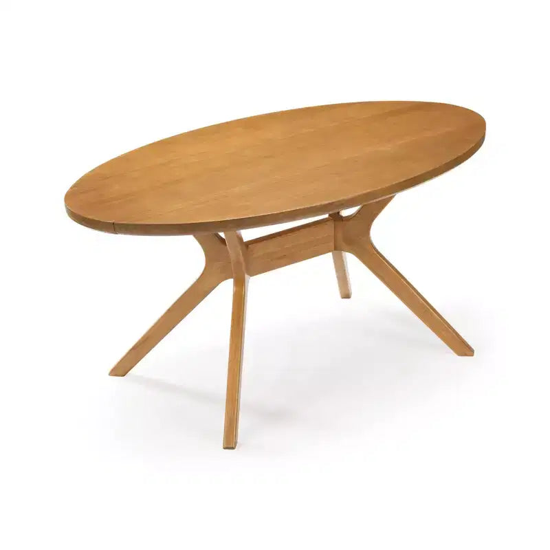 Table à manger ovale en pin massif pour 4 personnes, finition bois naturel
