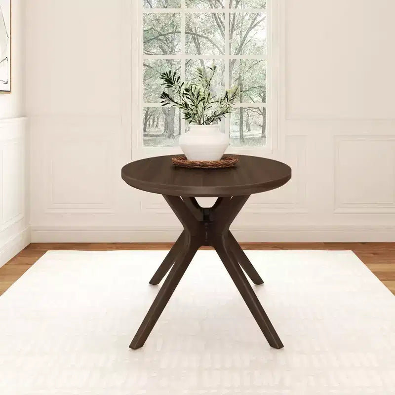 Table à manger ovale en pin massif pour 4 personnes, finition bois naturel