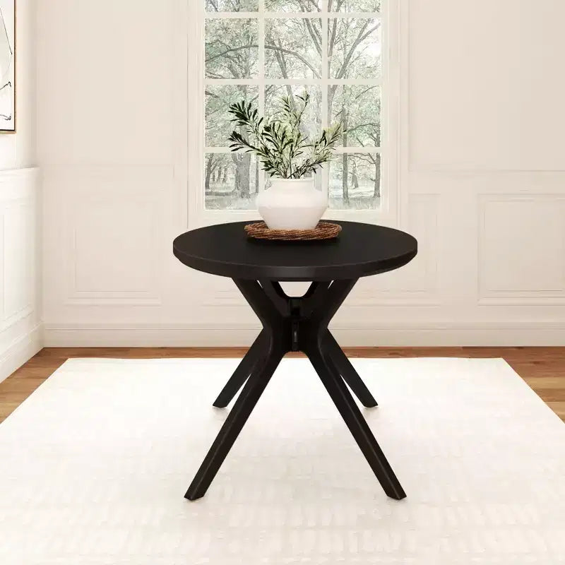 Table à manger ovale en pin massif pour 4 personnes, finition bois naturel