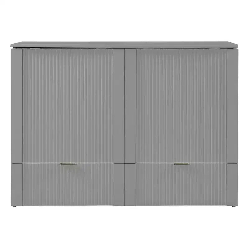 Lit escamotable double avec tiroir, prises et ports USB, conception à structure de poulie