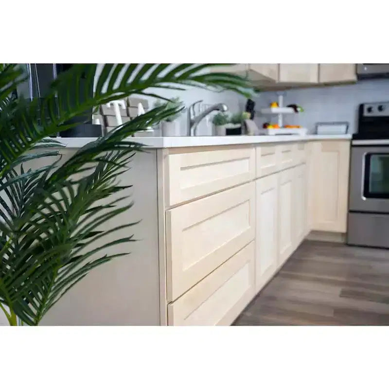 Meuble bas de cuisine avec tiroir, cadre en contreplaqué, recouvrement complet avec fermeture douce