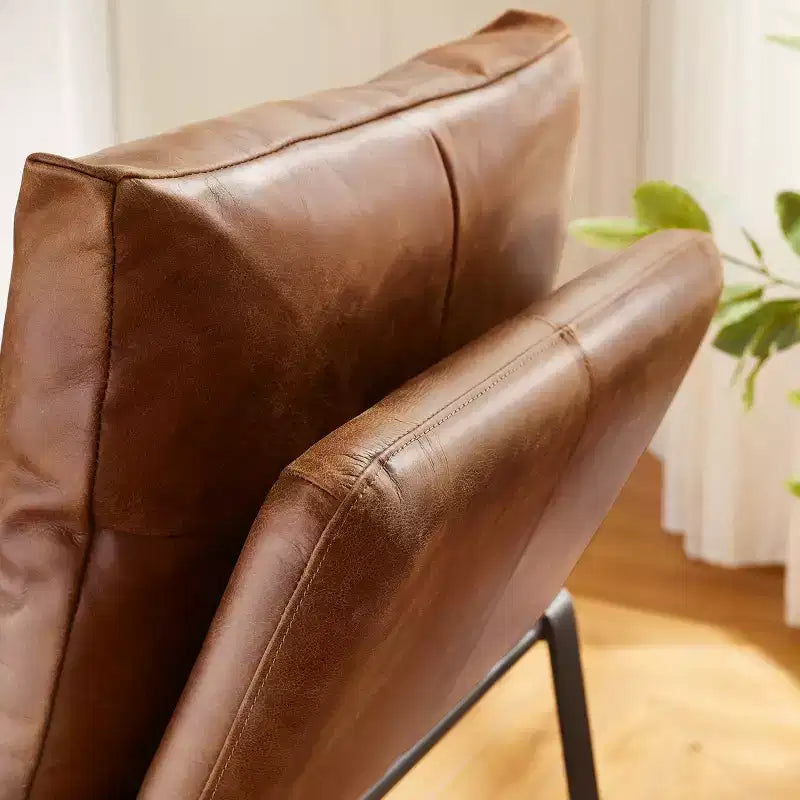 Fauteuil de salon de luxe en cuir véritable