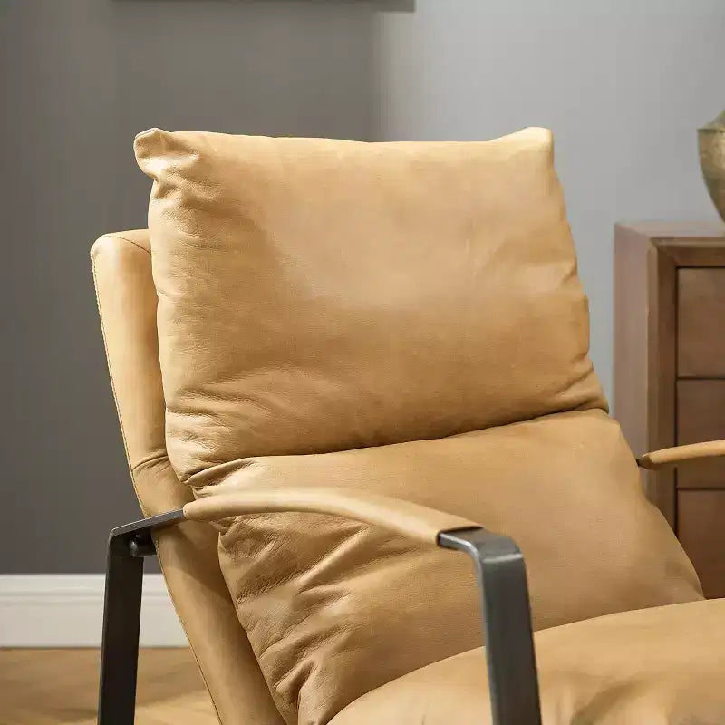 Fauteuil de salon de luxe en cuir véritable