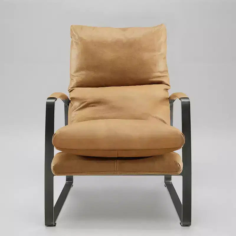Fauteuil de salon de luxe en cuir véritable