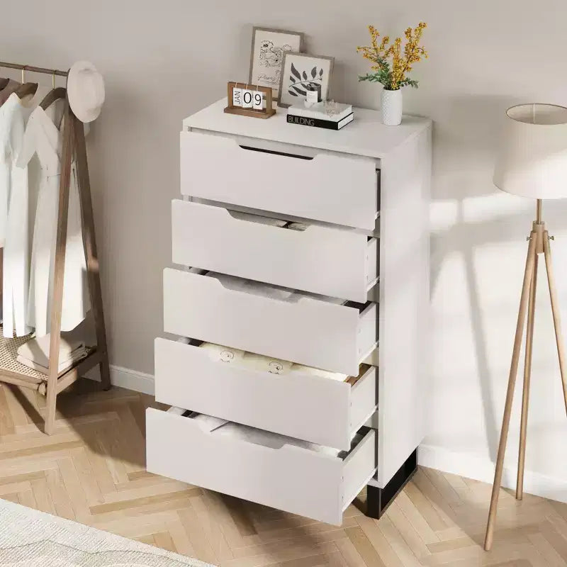 Commode de chambre blanche à tiroirs : 50 commodes verticales autoportantes en bois avec rangement pour salon, couloir et entrée
