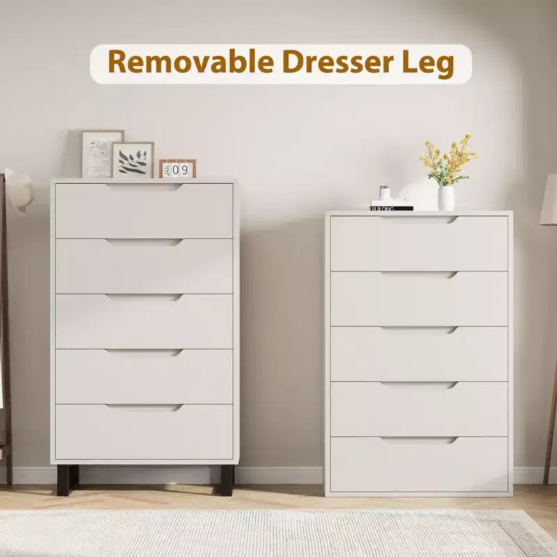 Commode de chambre blanche à tiroirs : 50 commodes verticales autoportantes en bois avec rangement pour salon, couloir et entrée