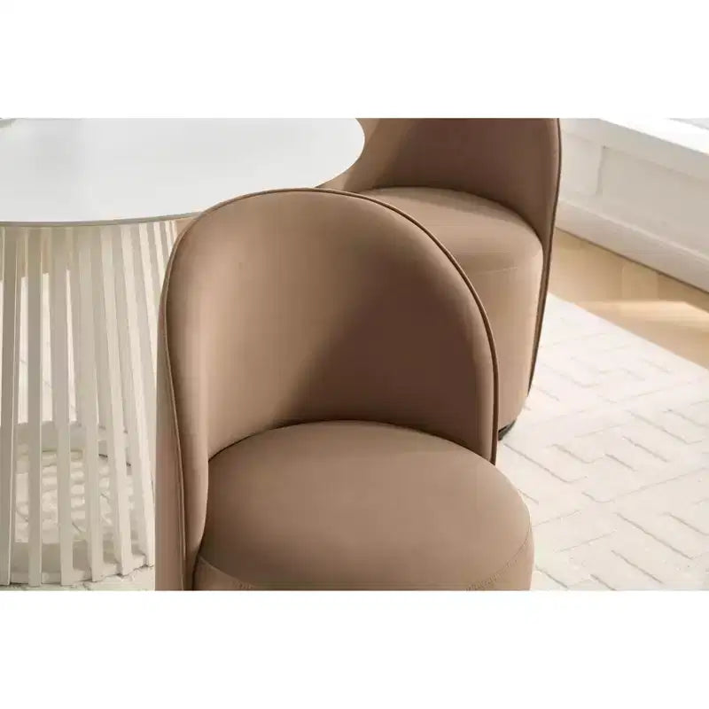 Chaise de salle à manger moderne pivotante à 360° en velours avec coussin épais