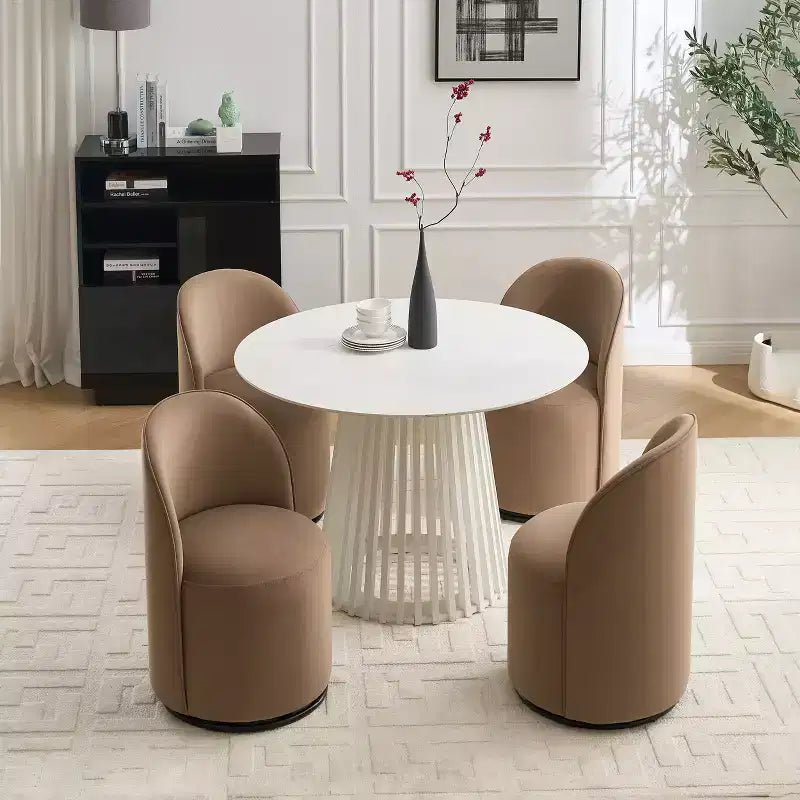 Chaise de salle à manger moderne pivotante à 360° en velours avec coussin épais