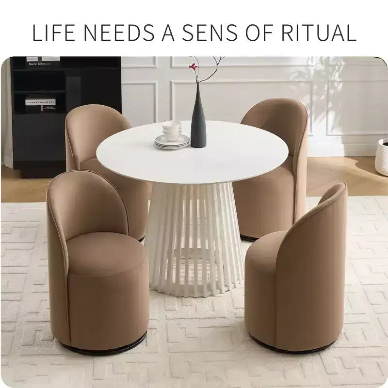 Chaise de salle à manger moderne pivotante à 360° en velours avec coussin épais