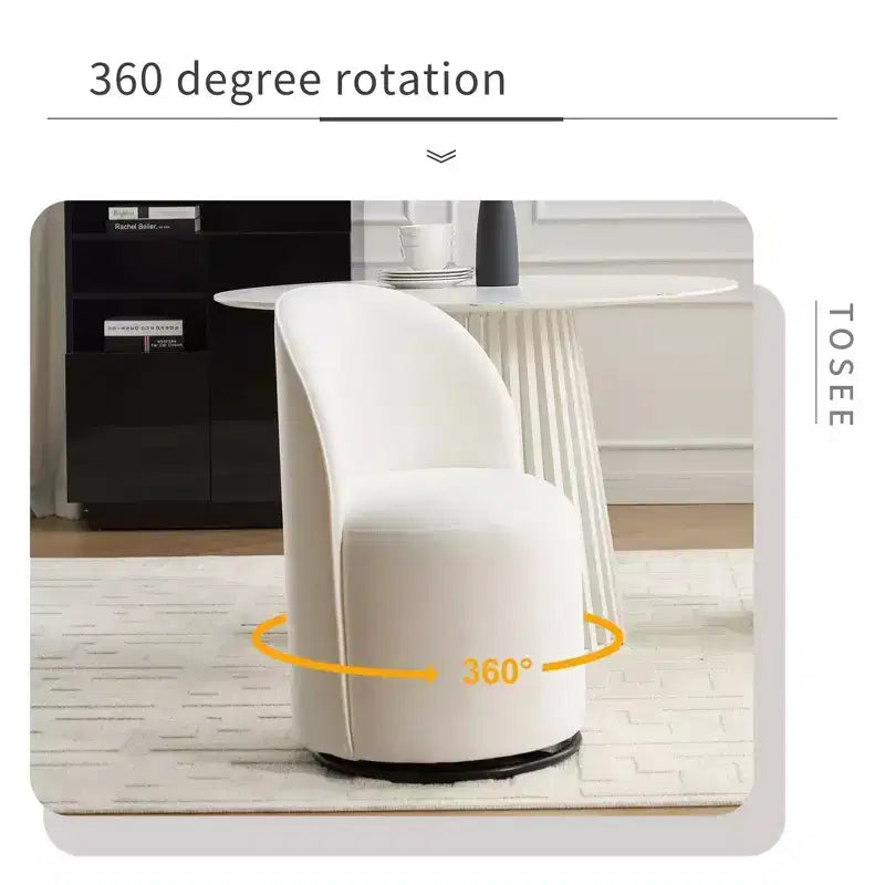 Chaise de salle à manger moderne pivotante à 360° en velours avec coussin épais