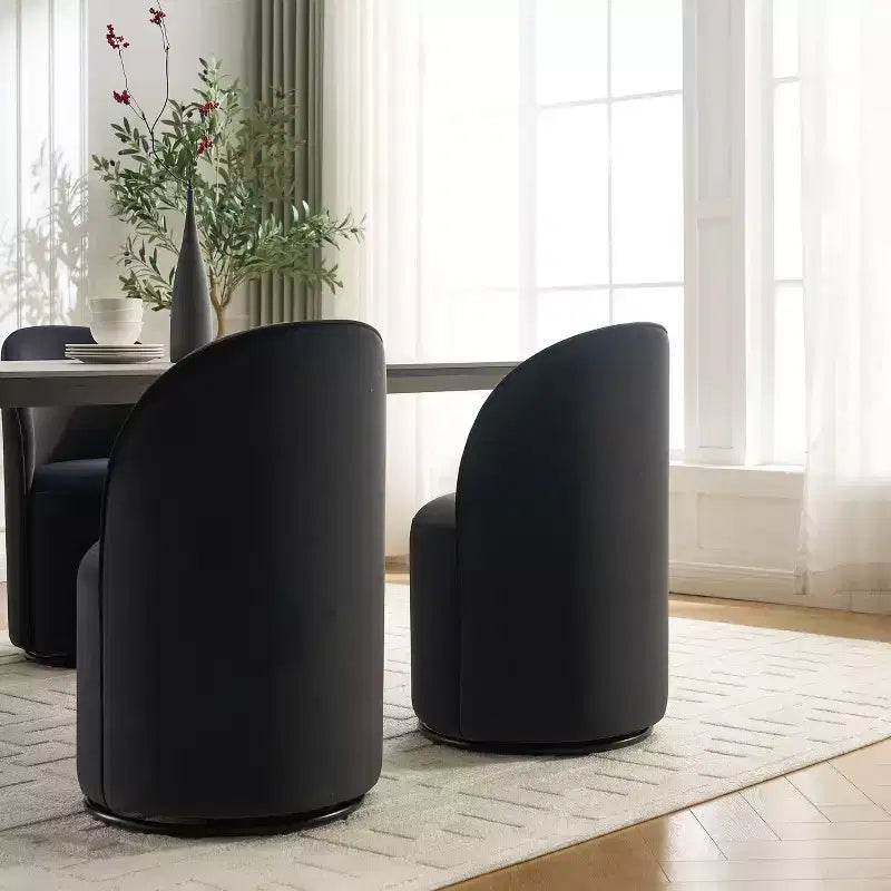 Chaise de salle à manger moderne pivotante à 360° en velours avec coussin épais