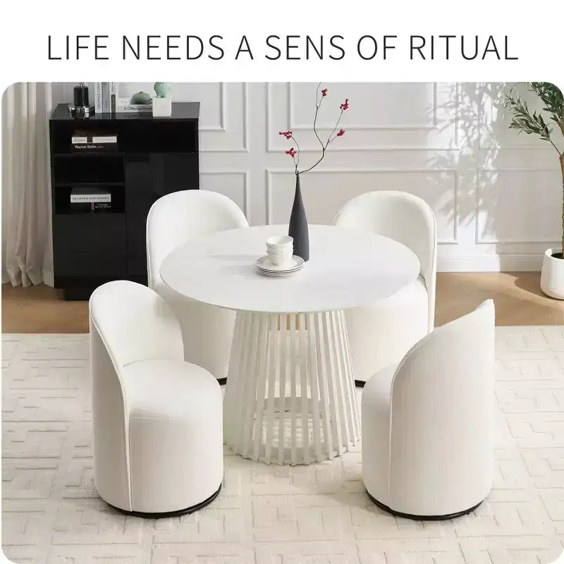 Chaise de salle à manger moderne pivotante à 360° en velours avec coussin épais