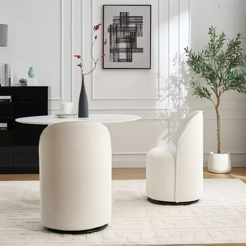 Chaise de salle à manger moderne pivotante à 360° en velours avec coussin épais