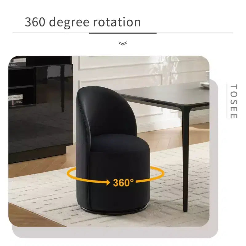 Chaise de salle à manger moderne pivotante à 360° en velours avec coussin épais