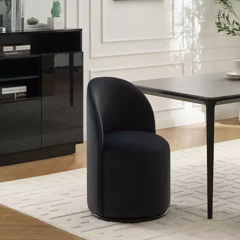 Chaise de salle à manger moderne pivotante à 360° en velours avec coussin épais