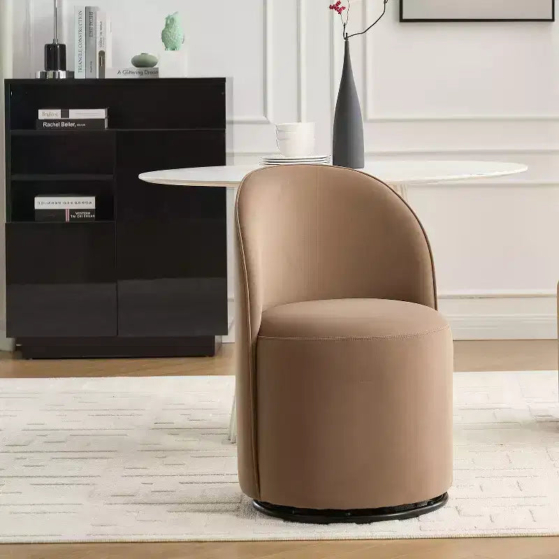 Chaise de salle à manger moderne pivotante à 360° en velours avec coussin épais