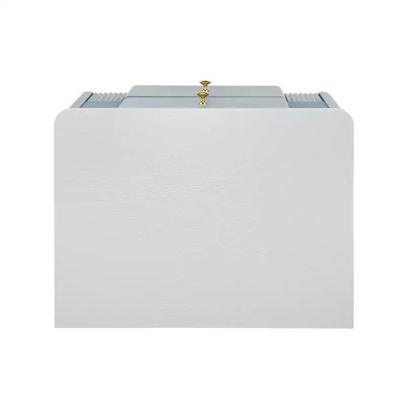 Table de chevet moderne minimaliste avec 2 tiroirs, poignées et pieds en métal doré, design texturé