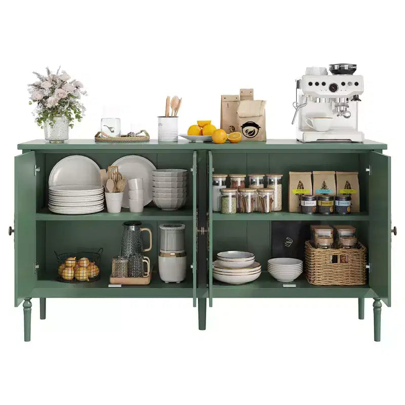 Buffet de salle à manger, Meuble bar à café d'entrée avec étagères réglables, Armoire de sol en bois, Table console multimédia