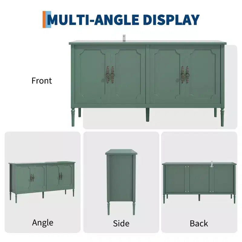 Buffet de salle à manger, Meuble bar à café d'entrée avec étagères réglables, Armoire de sol en bois, Table console multimédia