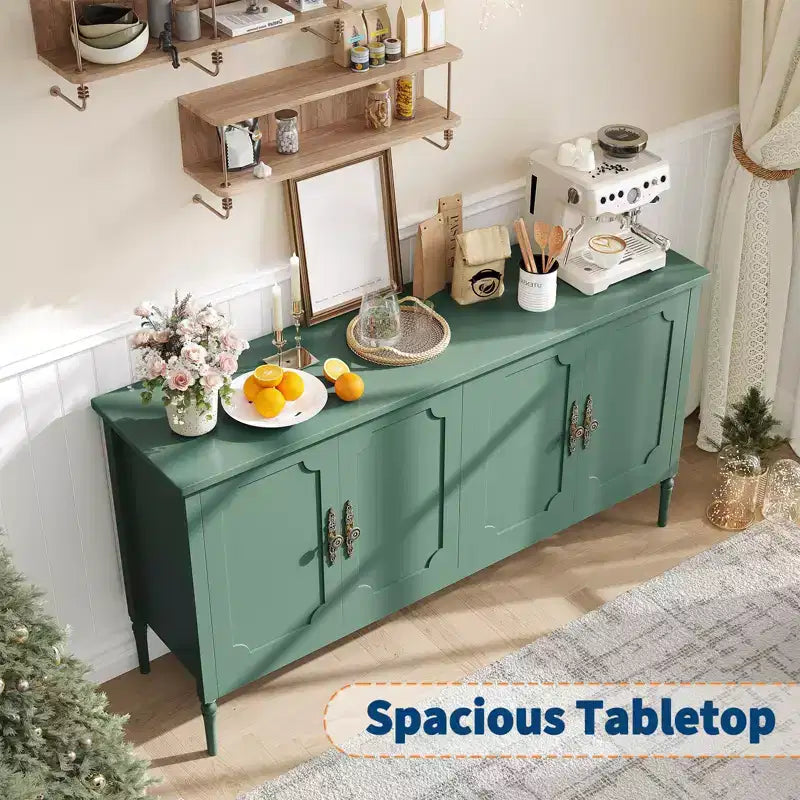 Buffet de salle à manger, Meuble bar à café d'entrée avec étagères réglables, Armoire de sol en bois, Table console multimédia