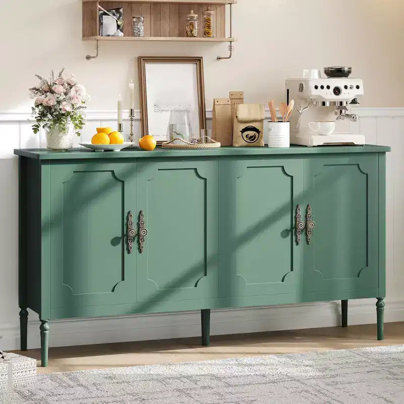 Buffet de salle à manger, Meuble bar à café d'entrée avec étagères réglables, Armoire de sol en bois, Table console multimédia