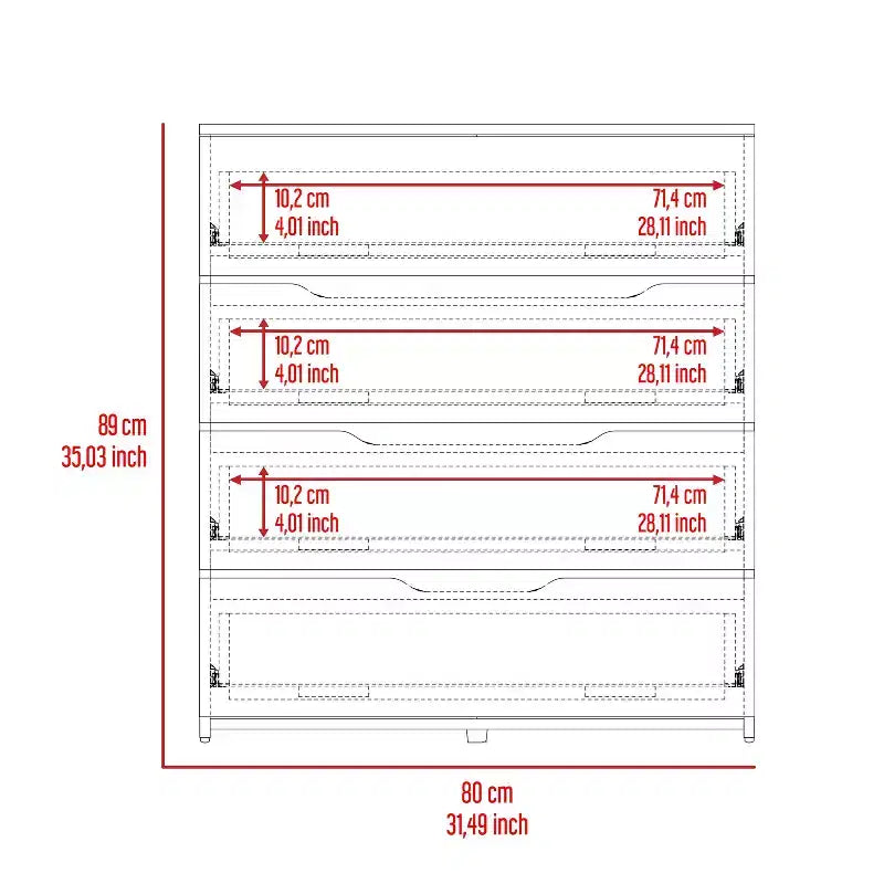 Tiroirs coulissants fluides, Commode de rangement polyvalente