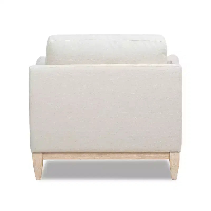Fauteuil d'appoint style ferme moderne en velours blanc lin
