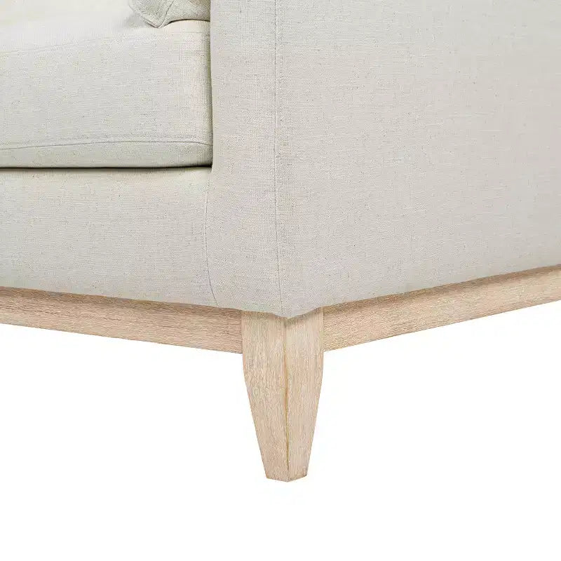 Fauteuil d'appoint style ferme moderne en velours blanc lin