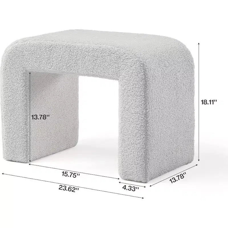 Tabouret de coiffeuse capitonné moderne, repose-pieds de canapé arqué, entièrement assemblé
