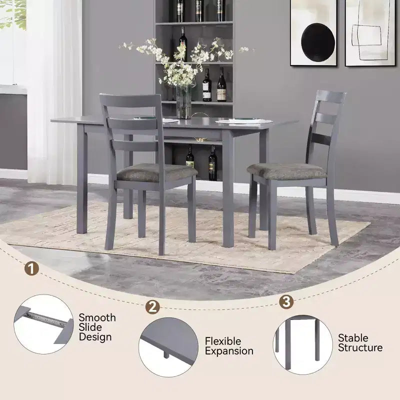 Table à manger extensible 4 à 8 places | Table abattante moderne pour cuisine et bureau à domicile pour petits espaces