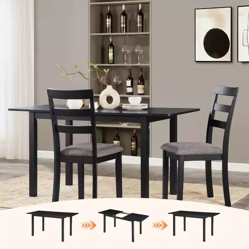 Table à manger extensible 4 à 8 places | Table abattante moderne pour cuisine et bureau à domicile pour petits espaces