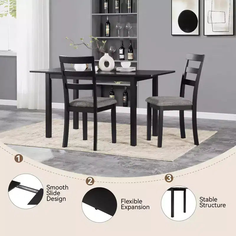 Table à manger extensible 4 à 8 places | Table abattante moderne pour cuisine et bureau à domicile pour petits espaces