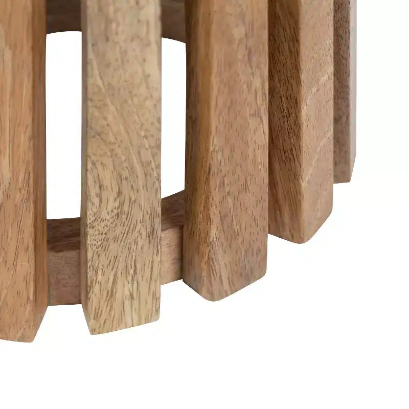 Table d'appoint ronde en bois et marbre, 61 cm de haut