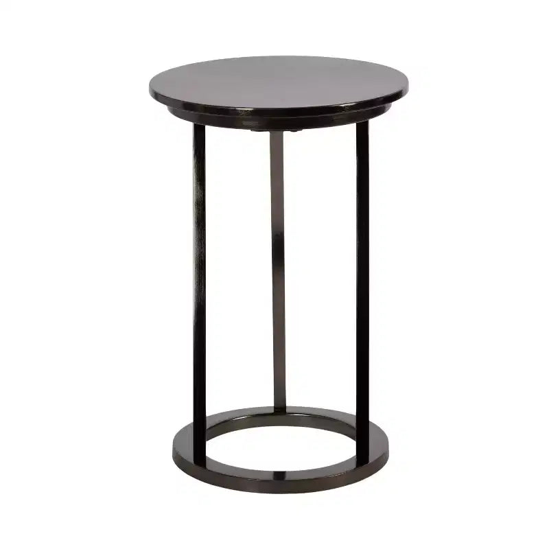 Table d'appoint ronde en métal, finition laiton antique, 58,4 cm de hauteur