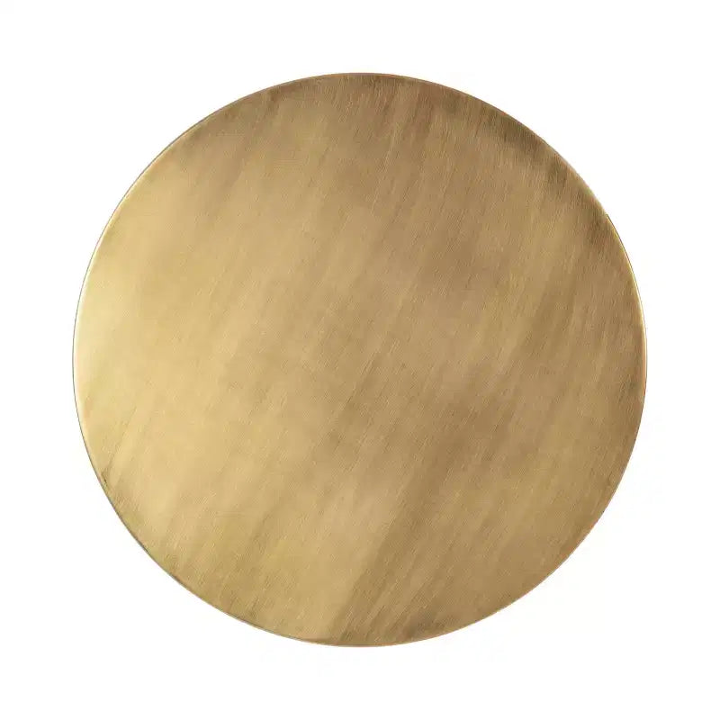 Table d'appoint ronde en métal, finition laiton antique, 58,4 cm de hauteur